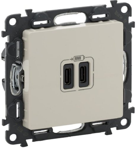 Розетка USB тип C+C без рамки Legrand Valena Life 2-м. 3000мА слоновая кость картинка